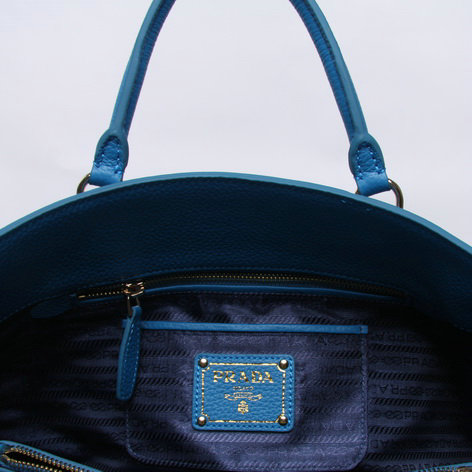 2014 Prada original grainy calfskin tote bag BN2440 blue